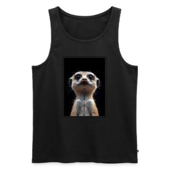 Meerkat Erdmännchen - Débardeur bio Premium Homme - noir - Devant - AI Model Male 178 light (178cm)