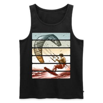Kitesurf Kitesurfer Kiteboard - Débardeur bio Premium Homme - noir - Devant - Michal (187cm)