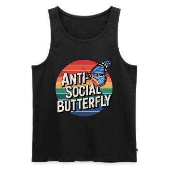 Schmetterling No Talking Allein Lassen - Männer Premium Bio Tank Top - Schwarz - Vorne - Michal (187cm)