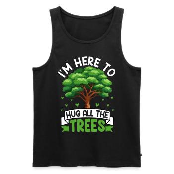 Ich bin hier, um alle Bäume zu umarmen - Männer Premium Bio Tank Top - Schwarz - Vorne - Michal (187cm)