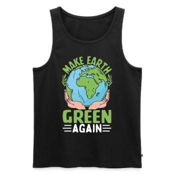 Make Earth Green Again - Men's Premium Organic Tank Top - black - Front - AI Model Male 178 light (178cm)