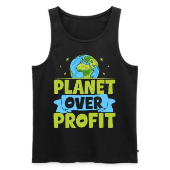 Planet vor Profit - Männer Premium Bio Tank Top - Schwarz - Vorne - AI Model Male 178 light (178cm)