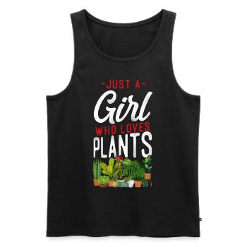 Amateur de plantes jardinière fille juste un - Débardeur bio Premium Homme - noir - Devant - Michal (187cm)