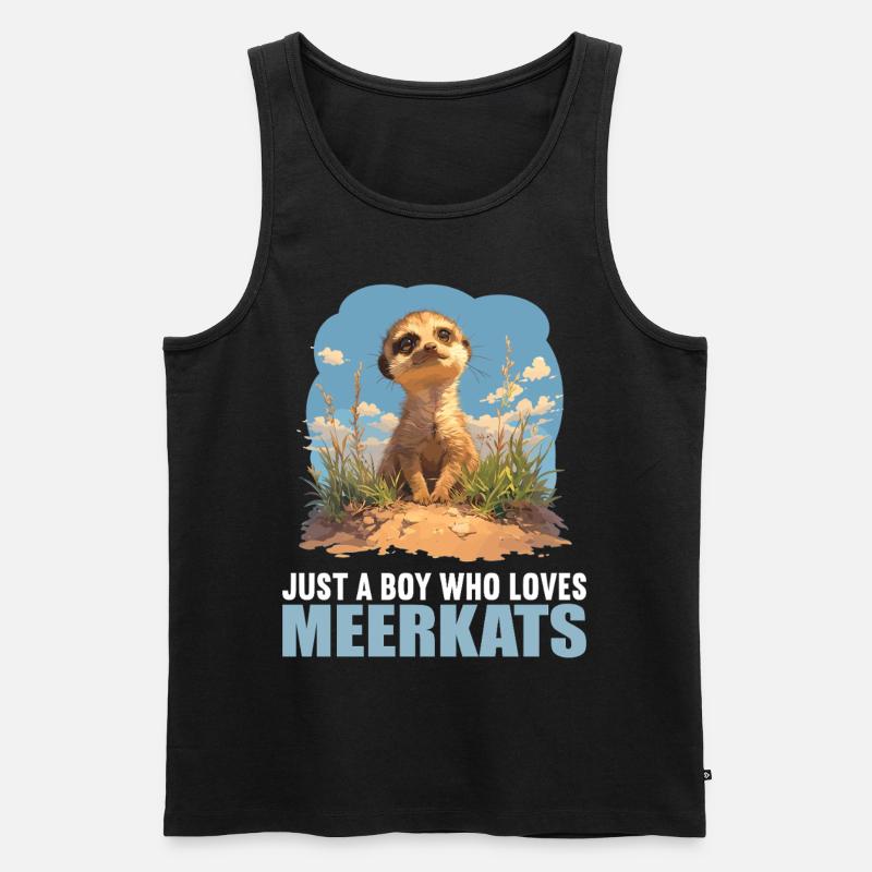 Meerkat Erdmännchen - Männer Premium Bio Tank Top - Schwarz