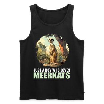 Meerkat Erdmännchen - Débardeur bio Premium Homme - noir - Devant - AI Model Male 178 light (178cm)