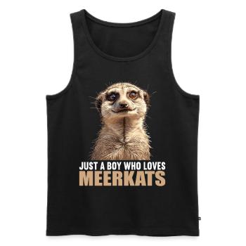 Meerkat Erdmännchen - Männer Premium Bio Tank Top - Schwarz - Vorne - AI Model Male 178 light (178cm)