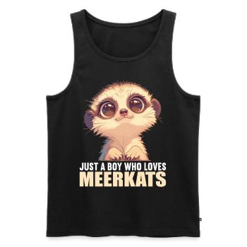 Meerkat Erdmännchen - Débardeur bio Premium Homme - noir - Devant - AI Model Male 178 light (178cm)