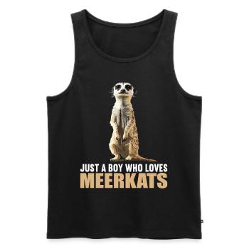 Meerkat Erdmännchen - Débardeur bio Premium Homme - noir - Devant - AI Model Male 178 light (178cm)