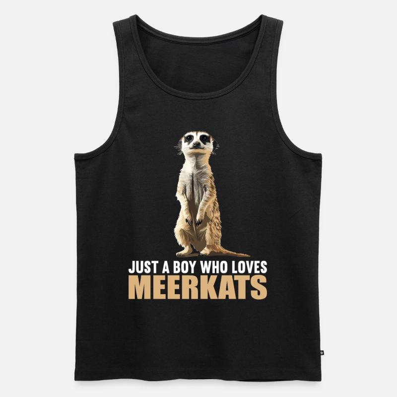 Meerkat Erdmännchen - Männer Premium Bio Tank Top - Schwarz