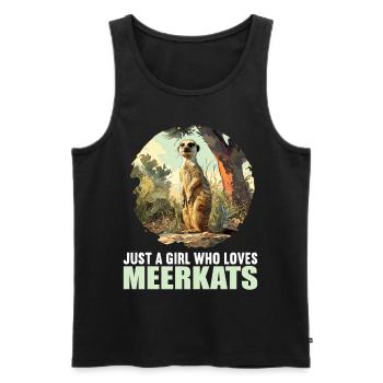 Meerkat Erdmännchen - Débardeur bio Premium Homme - noir - Devant - AI Model Male 178 light (178cm)