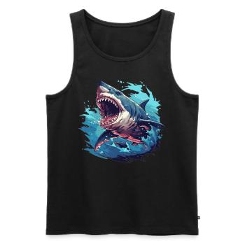 Megalodons Megalodon - Men's Premium Organic Tank Top - black - Front - AI Model Male 178 light (178cm)