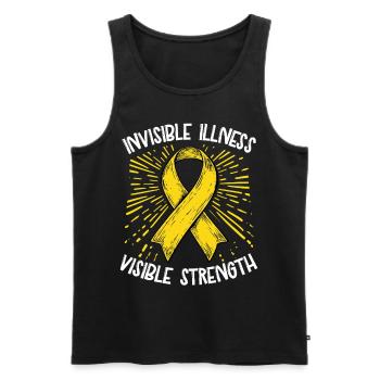 Invisible Disease Visible Strength - Men's Premium Organic Tank Top - black - Front - AI Model Male 178 light (178cm)