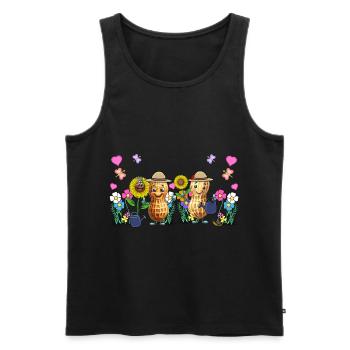Jardinier de cacahuètes Printemps Été Cacahuètes Enfants - Débardeur bio Premium Homme - noir - Devant - Michal (187cm)