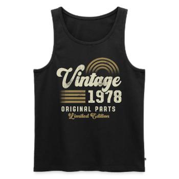 Vintage 1978 Birthday Retro - Men's Premium Organic Tank Top - black - Front - Michal (187cm)