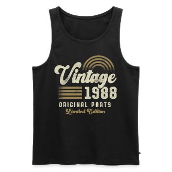 Millésime 1988 Anniversaire Rétro - Débardeur bio Premium Homme - noir - Devant - Michal (187cm)