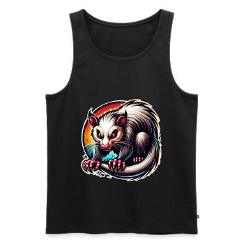 Opossum - Männer Premium Bio Tank Top - Schwarz - Vorne - AI Model Male 178 light (178cm)