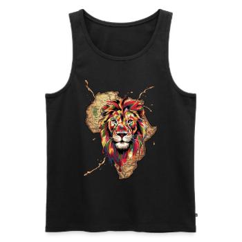 Africa Lion Safari Adventure Experience - Men's Premium Organic Tank Top - black - Front - Michal (187cm)