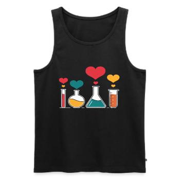 Laboratoire de chimie Cœur Passion pour les laborantins - Débardeur bio Premium Homme - noir - Devant - Michal (187cm)