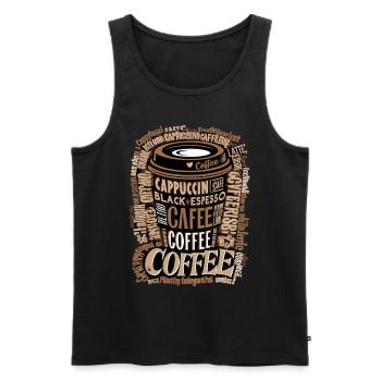Coffee enjoyment for coffee drinkers and coffee lovers - Men's Premium Organic Tank Top - black - Front - AI Model Male 178 light (178cm)
