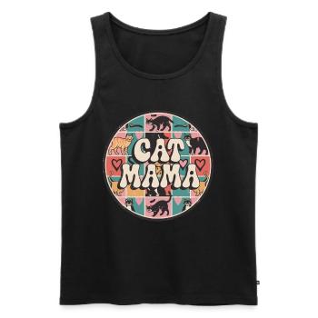Cat Mama Leidenschaft Für Katzen Und Ihre Eigenen - Männer Premium Bio Tank Top - Schwarz - Vorne - AI Model Male 178 light (178cm)
