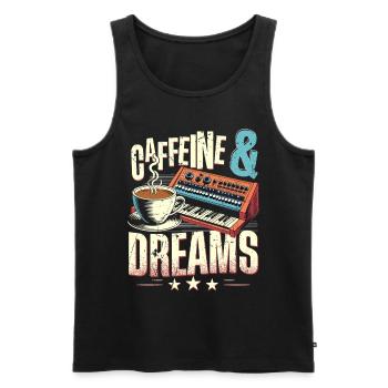Synthesizer Synth Kick Drum DAW - Männer Premium Bio Tank Top - Schwarz - Vorne - AI Model Male 178 light (178cm)