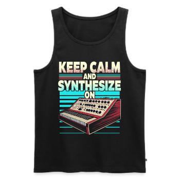 Synthesizer Synth Keep Calm And Synthesize On - Männer Premium Bio Tank Top - Schwarz - Vorne - Michal (187cm)