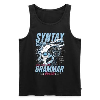 Computational Linguist Syntax Error - Men's Premium Organic Tank Top - black - Front - AI Model Male 178 light (178cm)