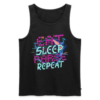 Computational Linguist Eat Sleep Parse Repeat - Men's Premium Organic Tank Top - black - Front - AI Model Male 178 light (178cm)
