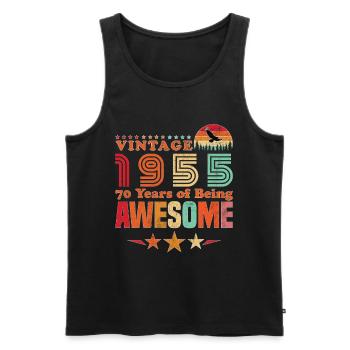 Jahrgang 195 Geburtstag 70 Jahre Großartigkeit - Männer Premium Bio Tank Top - Schwarz - Vorne - Michal (187cm)