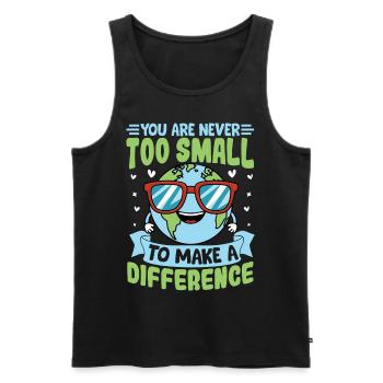 Sie sind nie zu klein, um etwas zu bewirken - Männer Premium Bio Tank Top - Schwarz - Vorne - Michal (187cm)