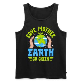 Sauvons la Terre Mère Passez au vert - Débardeur bio Premium Homme - noir - Devant - Michal (187cm)