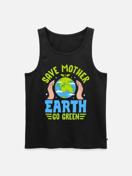 Rettet Mutter Erde, wird grün - Männer Premium Bio Tank Top - Schwarz