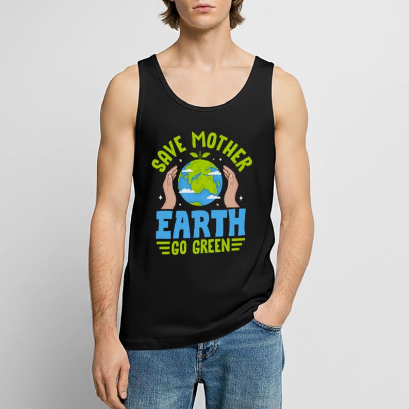 Rettet Mutter Erde, wird grün Männer Premium Bio Tank Top