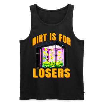 Dirt is for Losers - Men's Premium Organic Tank Top - black - Front - AI Model Male 178 light (178cm)