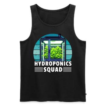 Hydroponics Squad - Men's Premium Organic Tank Top - black - Front - AI Model Male 178 light (178cm)