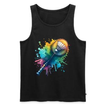 Badminton - Men's Premium Organic Tank Top - black - Front - Michal (187cm)