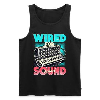 Synthesizer Synth Wired For Sound - Men's Premium Organic Tank Top - black - Front - AI Model Male 178 light (178cm)