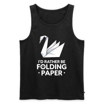 Origami Swans Craft Art Paper Folding Technique - Men's Premium Organic Tank Top - black - Front - Michal (187cm)