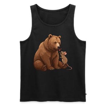 Bär und Maus Best Friend Best Buddy - Männer Premium Bio Tank Top - Schwarz - Vorne - AI Model Male 178 light (178cm)