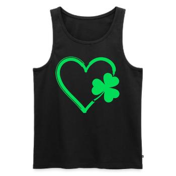 Grünes Kleeblatt Herz - Männer Premium Bio Tank Top - Schwarz - Vorne - AI Model Male 178 light (178cm)