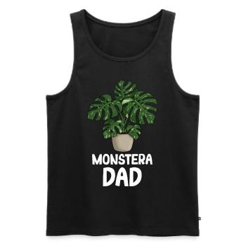Monstera Dad - Männer Premium Bio Tank Top - Schwarz - Vorne - Michal (187cm)