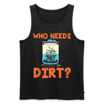 Wer braucht schon Dreck? - Männer Premium Bio Tank Top - Schwarz - Vorne - AI Model Male 178 light (178cm)