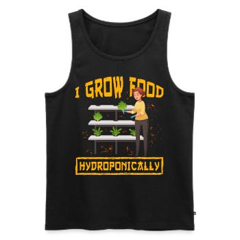 I grow food Hydroponics - Men's Premium Organic Tank Top - black - Front - AI Model Male 178 light (178cm)