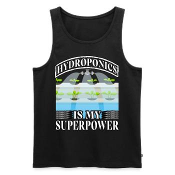 Hydroponics is my superpower - Men's Premium Organic Tank Top - black - Front - AI Model Male 178 light (178cm)