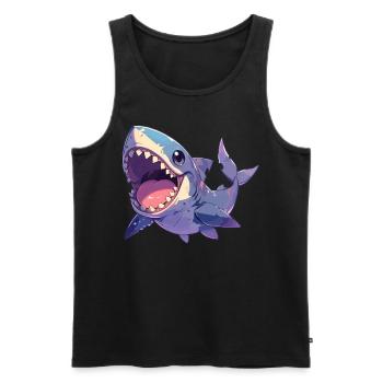 Weiße Haie Weißer Hai - Männer Premium Bio Tank Top - Schwarz - Vorne - AI Model Male 178 light (178cm)