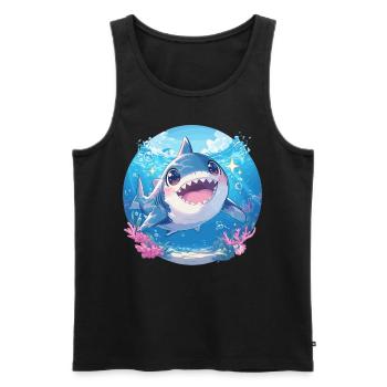 Weiße Haie Weißer Hai - Männer Premium Bio Tank Top - Schwarz - Vorne - AI Model Male 178 light (178cm)