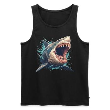 Great White Sharks Great White Shark - Men's Premium Organic Tank Top - black - Front - AI Model Male 178 light (178cm)
