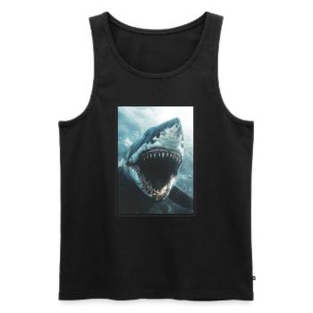 Great White Sharks Great White Shark - Men's Premium Organic Tank Top - black - Front - AI Model Male 178 light (178cm)