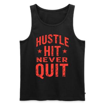 Hustle Hit Never Quit Athlete Fitness - Men's Premium Organic Tank Top - black - Front - Michal (187cm)