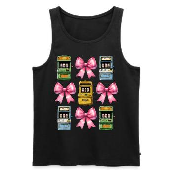Coquette Bow Spielautomat Glücksspiel Gambler - Männer Premium Bio Tank Top - Schwarz - Vorne - AI Model Male 178 light (178cm)